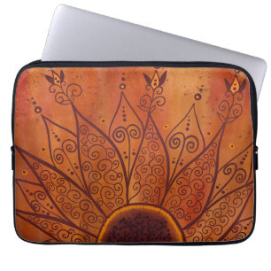 Abstraktes Sonnenblumenmuster Laptopschutzhülle