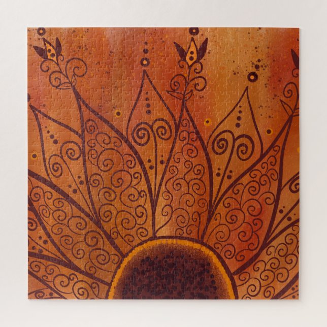 Abstraktes Sonnenblumenmuster Puzzle (Vertikal)