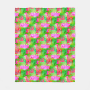 Abstraktes Sonnenlicht in Gelb und Pink gemalt Fleecedecke