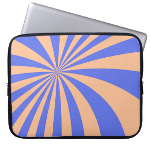Abstraktes Sonnenstrahl-Muster Hintergrund. Blau u Laptopschutzhülle