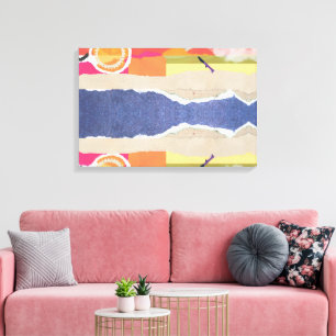 abstraktes Sonnenuntergang- und Stranddesign-Wandk Leinwanddruck
