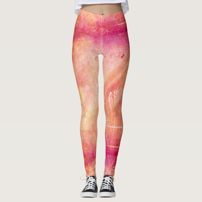 Abstraktes Sonnenuntergangsmuster Leggings (Vorderseite)