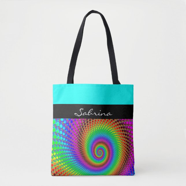 Abstraktes Spiral-Fraktal - neonfarbig (Vorderseite)