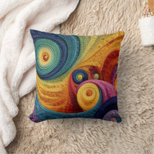Abstraktes Spiral-Muster Farbige 3D-Wirbel-Textur Kissen