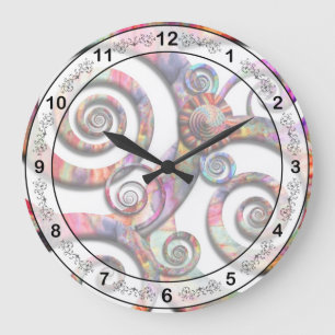 Abstraktes - Spiralen - Märchenland Große Wanduhr