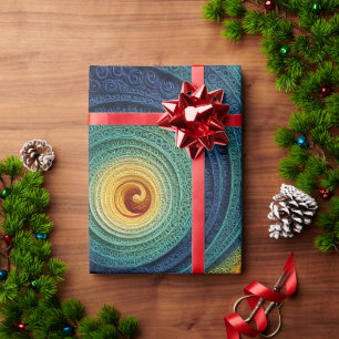 Abstraktes Spiralmuster Farbige 3D-Wirbeltextur Geschenkpapier