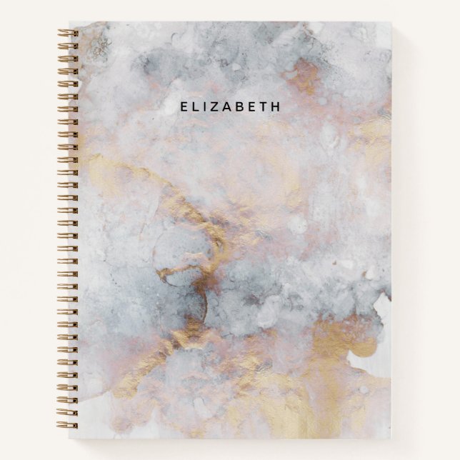 Abstraktes SpiralNotebook mit Wasserfarbe Notizbuch (Vorderseite)