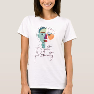 Abstraktes Split-Face-Portrait T-Shirt