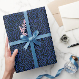 Abstraktes stacheliges Kamm-Muster in blauen Farbe Geschenkpapier