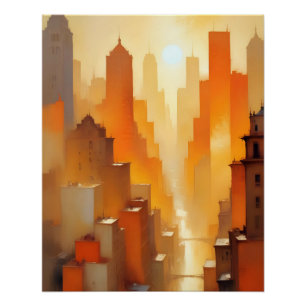 Abstraktes Stadtbild Gebäude Poster Hintergrundinf