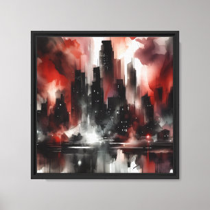 Abstraktes Stadtbild Leinwand Kunst Druck