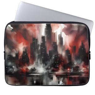 Abstraktes Stadtbild Leinwand Kunst Druck Laptopschutzhülle