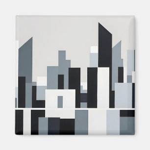 Abstraktes Stadtbild Moderne Architektur Hintergru Magnet