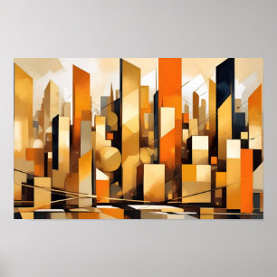 Abstraktes Stadtbild Moderne Architektur Hintergru Poster