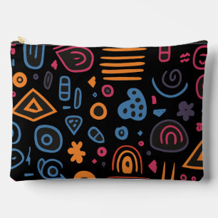 Abstraktes Stammes-Doodle-Neon-Geometrisch-Schwarz Zubehörtasche