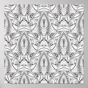 Abstraktes Stammes- Gekritzel 2 Poster