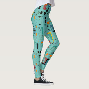 Abstraktes Stammes-Maya-Altgesichter-Muster 1 Leggings