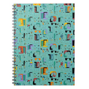 Abstraktes Stammes-Maya-Altgesichter-Muster 1 Notizblock