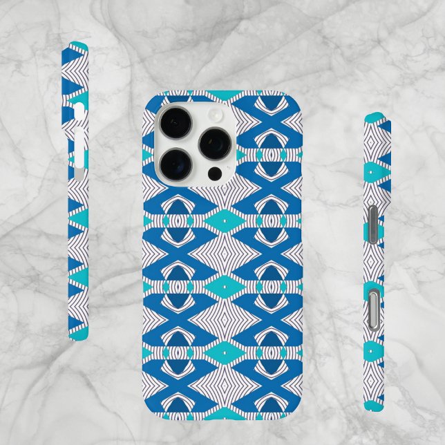Abstraktes Stammesdesign, Blues, Case Mate (Abstract Blue Diamond, Tribal Style, Case-Mate iPhone Case.)