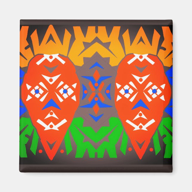 Abstraktes Stammesmuster Magnet (Vorne)