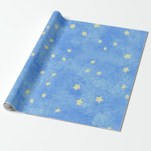 Abstraktes Starry Blue Sky Wrapping Paper Geschenkpapier