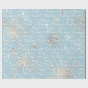 Abstraktes Sternenexplosionsmuster Blau Frohe Weih Geschenkpapier