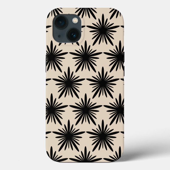 Abstraktes Sternmuster in Beige und Schwarz Boho Case-Mate iPhone Hülle (Rückseite)