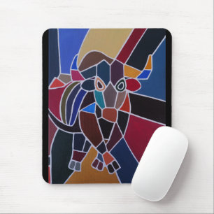 Abstraktes Stiergemälde von Alfred Fox Mousepad
