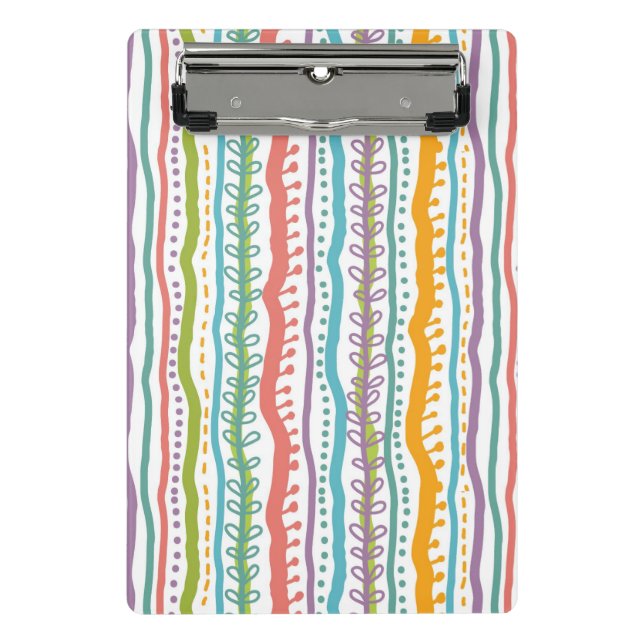 Abstraktes Streifen-Vertikale-Muster Mini Klemmbrett (Vorderseite)