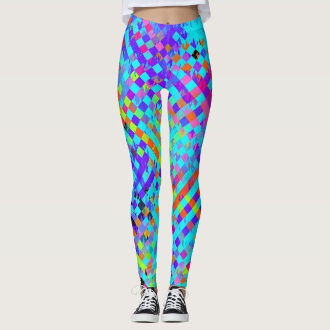 Abstraktes strukturiertes Chaos Leggings (Vorderseite)