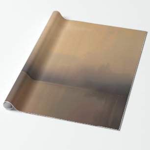 Abstraktes Sunset-Landschaft Geschenkpapier – Warm