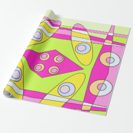 Abstraktes Surfen Bright Pink Green Bubblegum Geschenkpapier