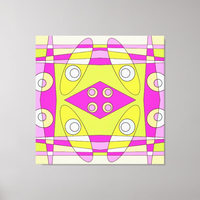 Abstraktes Surfen Bright Pink Green Bubblegum Leinwanddruck (Vorderseite)