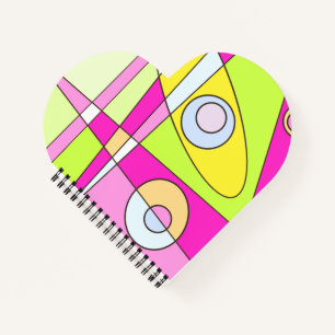 Abstraktes Surfen Bright Pink Green Bubblegum Notizbuch