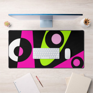 Abstraktes Surfen - Hot Pink Lime Green Black Schreibtischunterlage