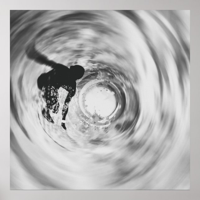 Abstraktes Surfer-Silhouette-Poster Poster (Vorne)