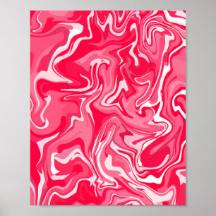Abstraktes Swirl-Design in Pink- und Weißtönen Poster