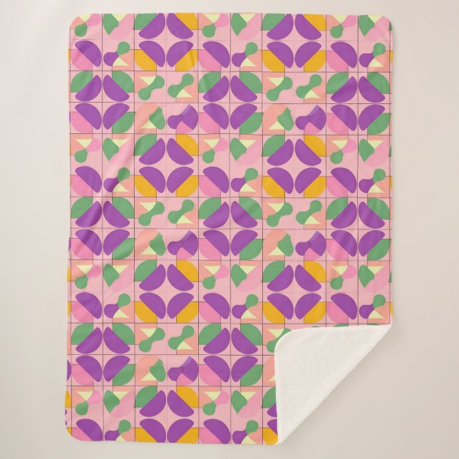 Abstraktes symmetrisches Design Sherpadecke (Vorderseite)