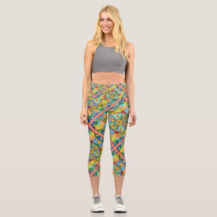 Abstraktes System Capri Leggings