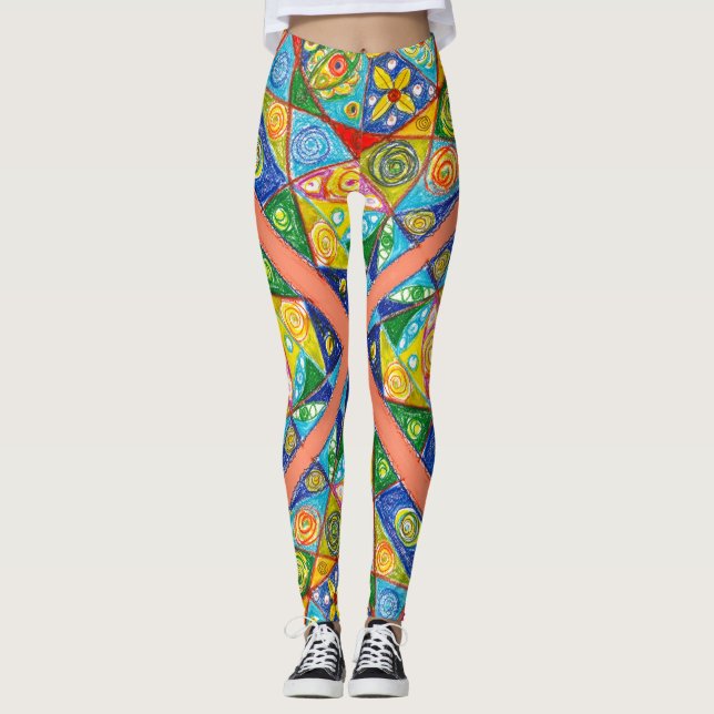 Abstraktes System Leggings (Vorderseite)