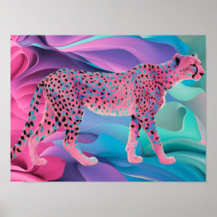Abstraktes Tapete aus Pastel Cheetah Poster