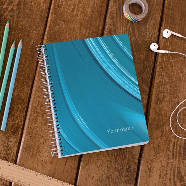 Abstraktes Teal-Monogramm Notizbuch (Von Creator hochgeladen)