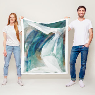 Abstraktes Tealgrün Modern Fleecedecke