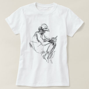 Abstraktes Telefonaddict-Sketch T-Shirt