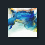 Abstraktes Terrain - Blau Leinwanddruck<br><div class="desc">Abstraktes Terrain II von Sisa Jasper. Nicht identifizierbare Form aus tiefer Blues, Grüntönen und Akzenten.</div>