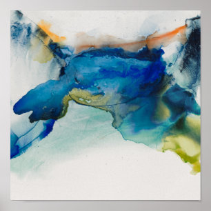 Abstraktes Terrain - Blau Poster