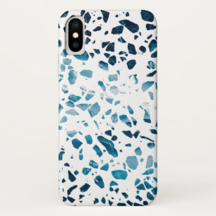 Abstraktes Terrazzo Mosaic Navy & Light Blue Muste Case-Mate iPhone Hülle