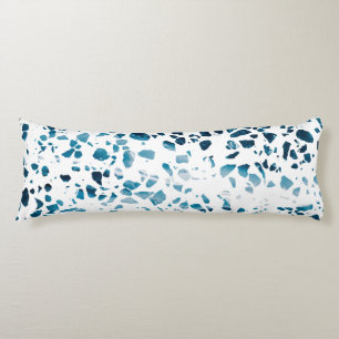 Abstraktes Terrazzo Mosaic Navy & Light Blue Muste Seitenschläferkissen
