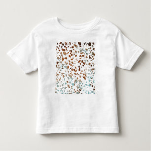 Abstraktes Terrazzo Mosaic Rust Brown & Blue Muste Kleinkind T-shirt