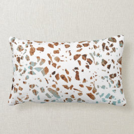 Abstraktes Terrazzo Mosaic Rust Brown & Blue Muste Lendenkissen